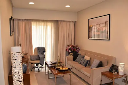 Living room at Al Ghubra Street Serviced Apartment