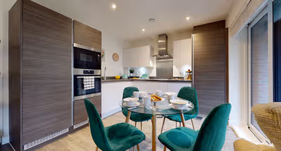 living space at Luxury Ground Floor Apartment minutes from Ebbsfleet International