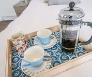 Bright living area at Lake View Superior Apartment