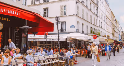 Outside Cafe at RUE AUGEREAU SERVICED APARTMENT PALAIS BOURBON