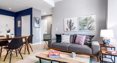 Spacious living area at Crescent Street