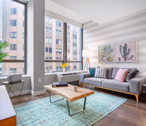 Living area at West 50th Street Apartment, Manhattan