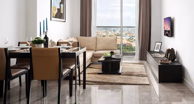 Stunning living area in CASA Meridian Residence