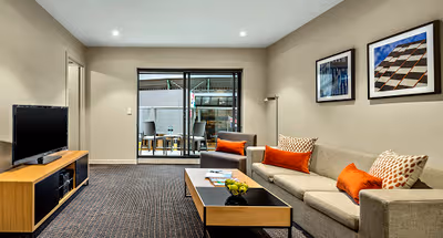 Simplistic living area in Quest Docklands
