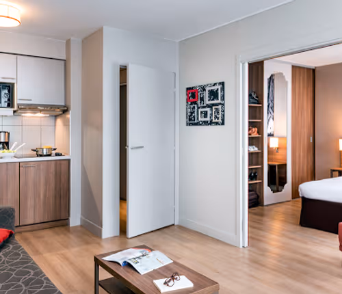 Stunning living area in The Bercy Village Serviced Apartment, Bastille