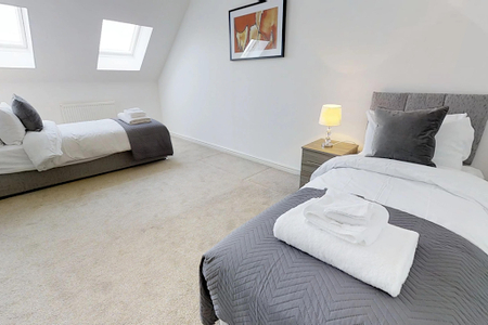 Luxury bedroom at Cole Green Lane