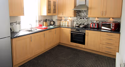 Fully equipped kitchen at Knightsbridge Court