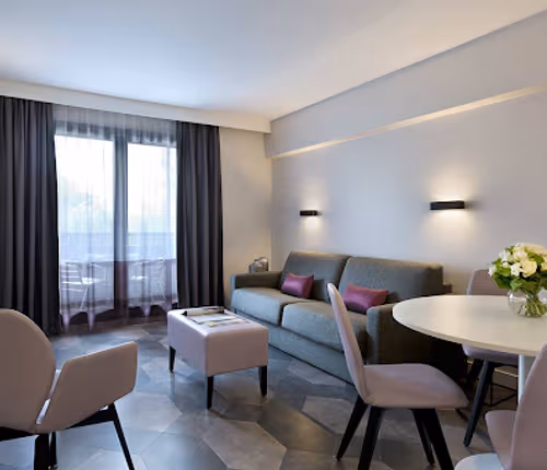 Stunning living area in Trocadero Serviced Apartment, Champs Elysee