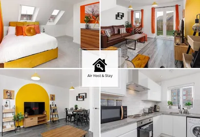 Brand new 3 bedroom house sleeps 8 mins from city