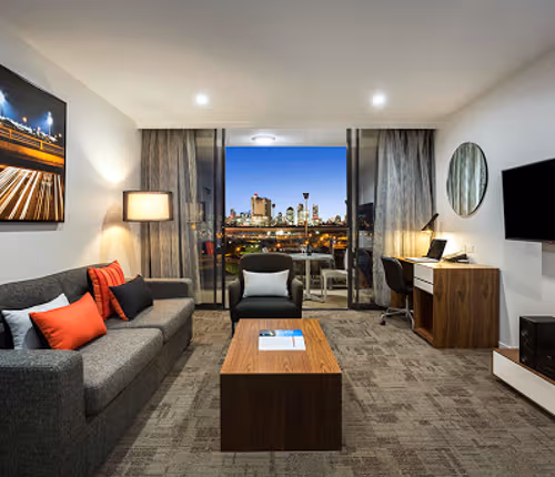 Stunning living area in Quest Woolloongabba