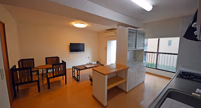 Comfy living area at Aizumicho Serviced Apartment