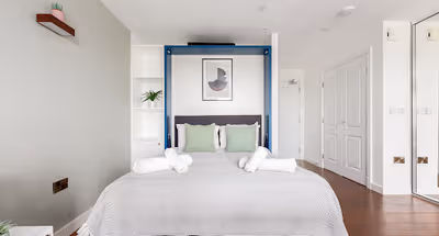 Bedroom at The Hackney Studio Apartments