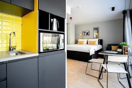 King sized bedroom at Staycity Aparthotels Bordeaux City Centre