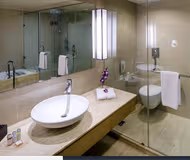 Bathroom at Saket Suites in New Delhi