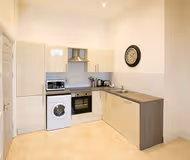 Fully equipped kitchen in 3 bed at Wellington Quay Serviced Apartment, Temple Bar