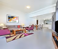 Living room at Diplomatic Street Apartments