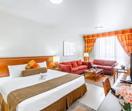 King sized bedroom at Mankhool 15A Street Serviced Apartments, Bur Dubai