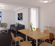 Stunning living area in Hunter Street Apartments