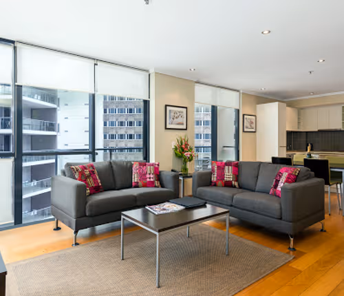 Stunning living area in Quest River Park Central