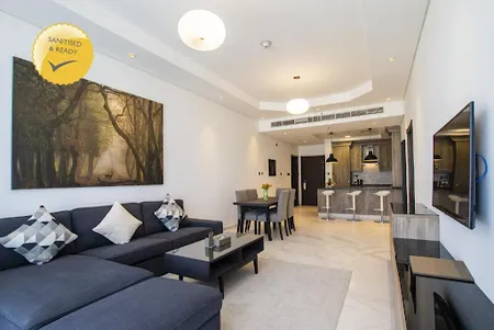 Living area at Beirut Street Serviced Apartments
