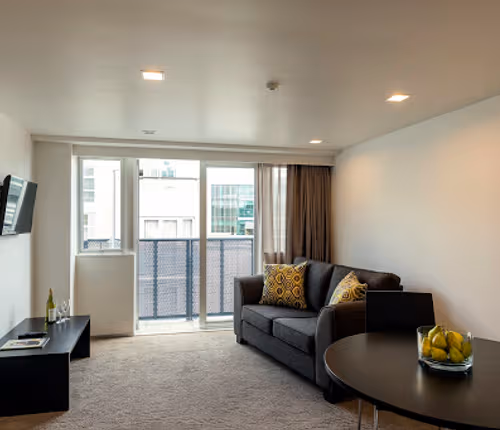 living space at Ponsonby Road serviced apartment