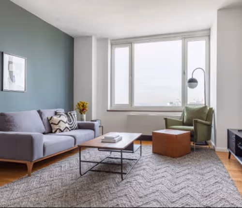 Living area at West 42nd Street Furnished Apartment, Manhattan