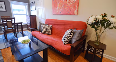 Comfy living area at Clinton Hill Furnished Apartment, Brooklyn