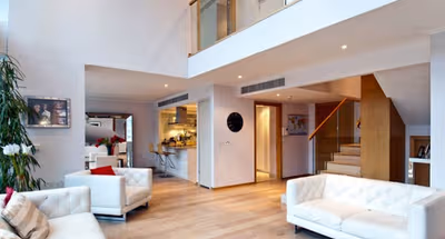 Living area at Canary Wharf apartment