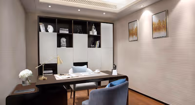 Simplistic living area in Somerset Gubei Shanghai