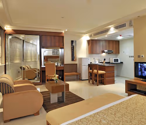 Living area at Al Buteen Street Serviced Apartments, Deira