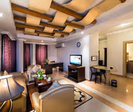 Living area at Haroon Al Rashid Street Apartments