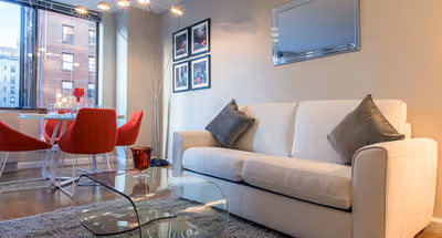 Living room at Upper West Side apartment