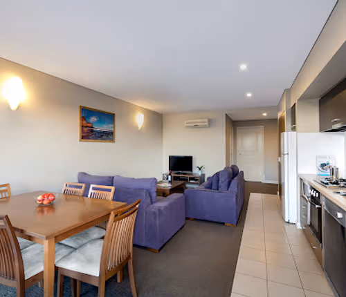 Bright living area at Quest Portland