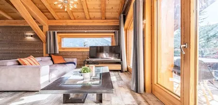 Gaze Over THE Snowpeaks OF Morzine From French Chalet