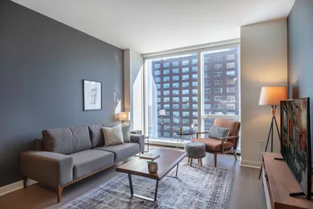 Living area at North Lake Shore Drive Serviced Apartment, Streeterville