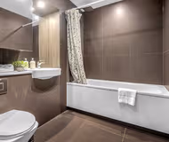 Luxury bathroom at Heathrow Central Apartments by MySquare