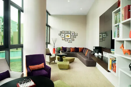 Simplistic living area in Somerset Grand Hanoi