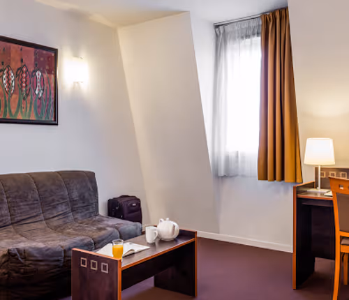 Stunning living area in Porte De Charenton Serviced Apartment