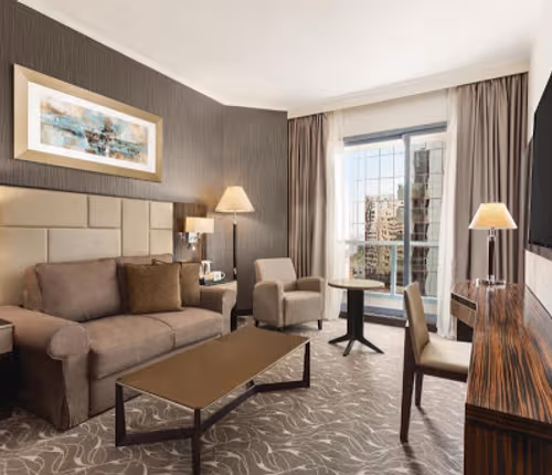 Living area at Salam Street Serviced Apartments, Al Zahiyah