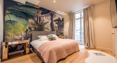 Luxury bedroom at The Grenelle Suite Serviced Apartment