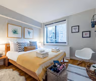 Luxury bedroom at West 15th Street Furnished Apartment, Chelsea