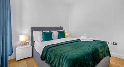 Luxury bedroom at Heathrow Central Apartments by MySquare