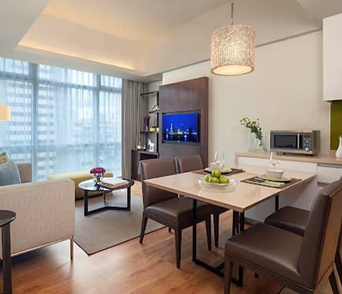 Stunning living area in Citadines Bay City Manila