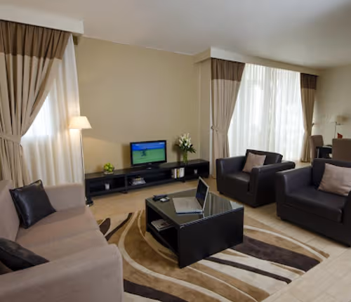 Living area at Sheikh Zayed Road Serviced Apartments, Sheikh Zayed Road