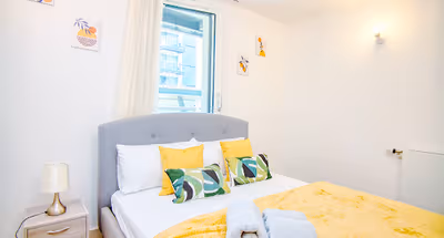 Bedroom at Hayes apartment