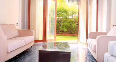 Simplistic living area in Koregaon Park Apartments