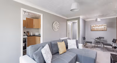 Bright living room at Nightingale Suite