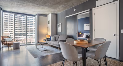 Bright living area at West Lake Street #1803 Serviced Apartment, The Loop
