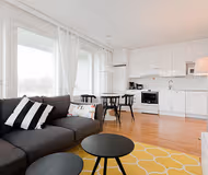 Fully equipped kitchen at Forenom Turku Laukkavuori