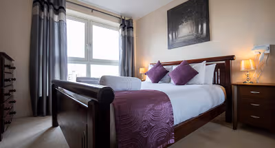 Luxury bedroom at Alencon Link Apartments